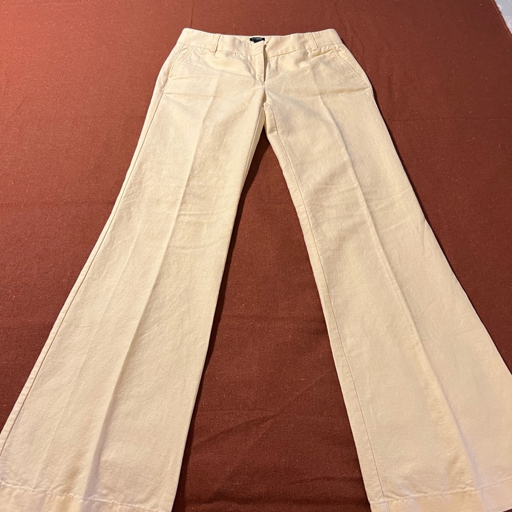 J. Crew Beige Flared Trousers